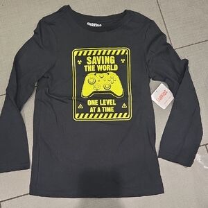 Fabkids Black and Yellow Video Game Long Sleeve Tee